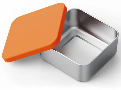 Produktbild von Quadratische Bento-Lunchbox aus Edelstahl 304 mit Silikondeckeln, spülmaschinenfest, plastikfreier Aufbewahrungsbehälter (740 ml)