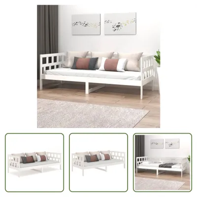 Produktbild von The Living Store Tagesbett Weiß Massivholz Kiefer 90x200 cm