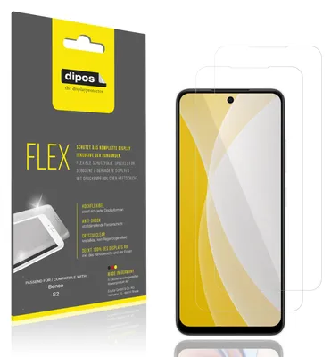 Obrázek produktu pro 2x ochranná fólie pro telefon Benco S2, 100% krytí displeje, značka dipos Flex