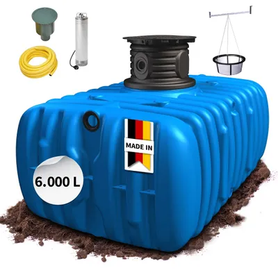 Productafbeelding van 4rain FLAT M vlaktank-pakket 6000 L Tuin-Comfort, AI-gegenereerde afbeelding
