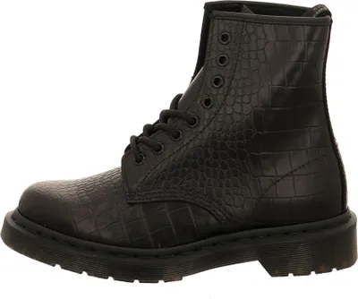 A studio shot of a black boot.