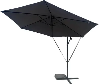 Zdjęcie produktu dla HOME DELUXE parasol wspornikowy z pokrowcem SOLANA - antracyt | parasol wspornikowy, parasol z korbą, parasol uchylny,
