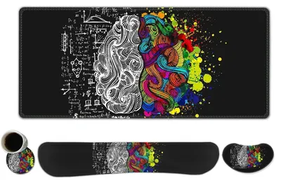 Produktbild von Erweitertes Gaming-Mauspad mit Handgelenkstützen-Set, Memory-Schaum, rutschfeste Basis, genähte Kanten, 88,9 x 39,4 cm