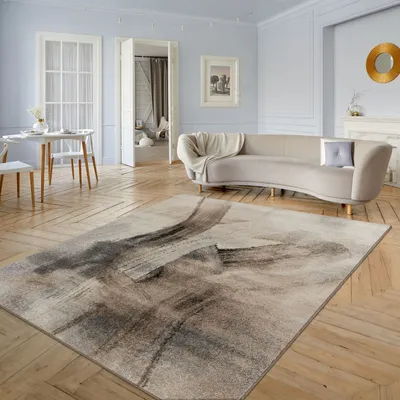 Produktbild von TT Home Wohnzimmer Teppich Kurzflor Wohnzimmerteppich Modern Plüschig Abstrakt Größe 120x160 cm