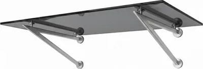 Produktbild von Glaszentrum Hagen 120x90 cm Glasvordach Grau V2A-V