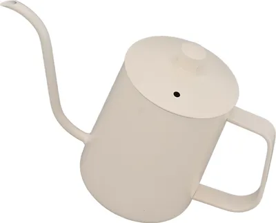 Zdjęcie produktu dla Mały czajnik do kawy ze stali nierdzewnej z wylewką na gęsiej szyi do kawy kroplowej biały 600 ml