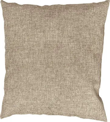 A square cushion with a textured fabric surface.