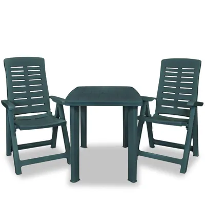 Image de vidaXL Ensemble Bistro 3 pièces plastique vert