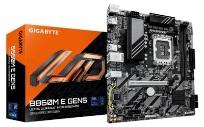 Imagen del producto de GIGABYTE B860M E GEN5, Intel, LGA 1851 (zócalo V1), Intel Core Ultra (serie 2), LGA 1851, DDR5-SDRAM, 128 GB
