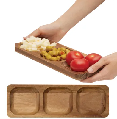 Immagine prodotto di 2 ciotole snack in legno di acacia – perfette per frutta secca, snack e tapas