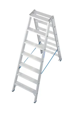 Produktbild von Krause Stufen-Doppelleiter Alu 2x7 Stufen 124753