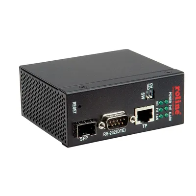 Produktbild von ROLINE Industrie Konverter Ethernet - Seriell RS232, Seriell Server