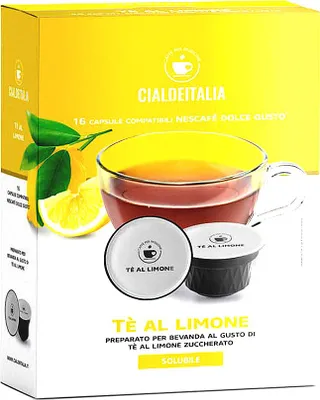 Produktbild von Cialdeitalia - Zitronentee Kapseln gesüßt - kompatibel mit Nescafé Dolce Gusto Maschinen - 192 Kapseln