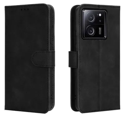 Obrázek produktu pro Pro Xiaomi 13T / 13T Pro Smart mobilní telefon pouzdro černé umělé kůže kryt pouzdro kniha