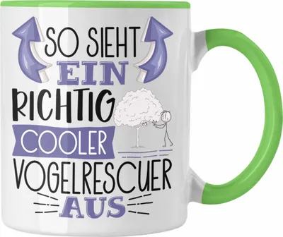 Produktbild von Trendation - Vogelrescuer Tasse So Sieht Ein Richtig Cooler Vogelrescuer Aus Geschenk Lustiger Spruch Geschenkidee (Grün)