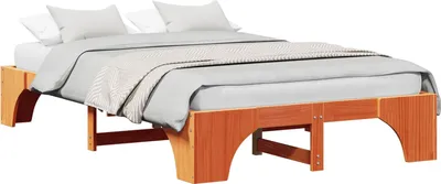Produktbild von Bettrahmen Wachsbraun 140 x 190 cm Massives Kiefernholz