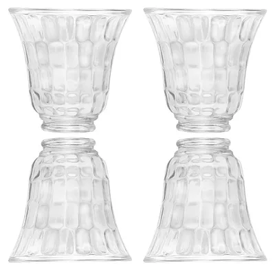 4er-Set Glocken-Lampenschirme aus Glas, klar, matt, 122x120 mm