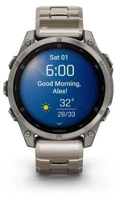 Produktbild von Garmin Fenix 8, 3,56 cm (1.4"), AMOLED, Touchscreen, 32 GB, GPS, 73 g