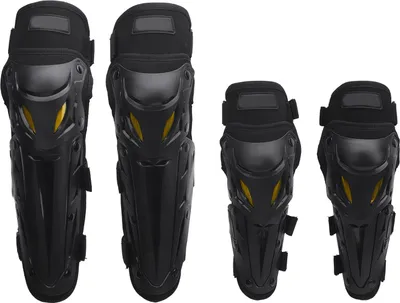 Zdjęcie produktu dla Motocyklowe ochraniacze kolan i goleni z osłoną łokci Regulowany elastyczny pasek Motocrossowy pancerz ochronny na kolana do wyścigów Dirtbike Czarny