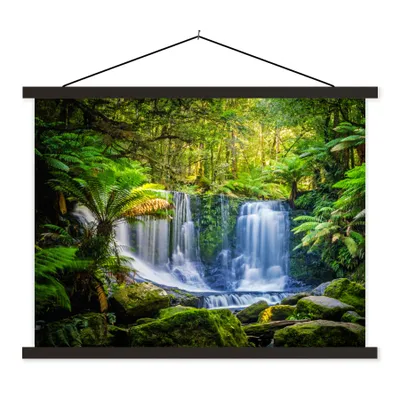 Produktbild von MuchoWow® Textilposter Dschungel - Wasserfall - Australien - Pflanzen - Natur 60x45 cm mit schwarzem Rahmen - Poster Schlafzimmer