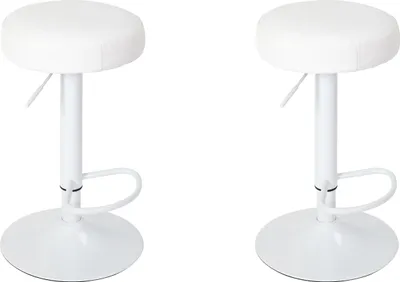 Image de Lot de 2 Tabourets de Bar - HOME DECO FACTORY - Mumford - Réglables - Blanc