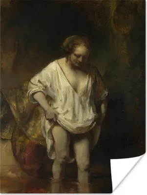Produktbild von MuchoWow® Poster Badende Frau - Rembrandt van Rijn 120x160 cm - Wandbilder