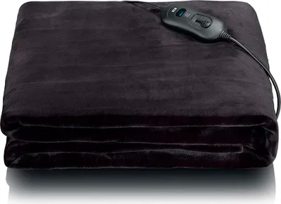 Zdjęcie produktu dla Elektryczny koc grzewczy 180 x 130 cm, 120 W, czarna flanela