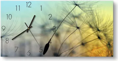 Produktbild von DEQORI Glasuhr 60x30 cm Zahlen 'Schirmchen in Abendsonne' Wanduhr Glas Uhr Design leise