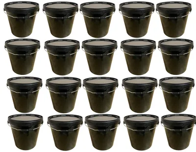 Produktbild von SILPLAST Eimer mit Deckel 20L x 20 Kunststoffeimer 20 Liter lebensmittelecht stapelbar Plastikeimer leer Schwarz