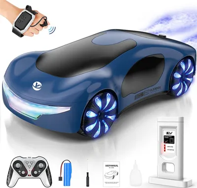 Produktbild von Ferngesteuertes Auto 360¡«Drift Stunt RC-Auto mit Ladestation, 2,4 GHz 4WD Doppelspritzfunktion fuer Erwachsene und Kinder ab 3 Jahren, Geburtstagsgeschenk, Spielzeug, Blau