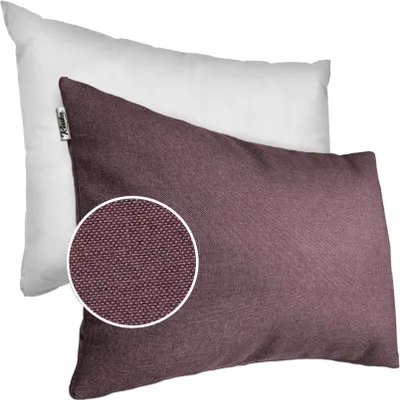 Produktbild von Dekokissen 30x50cm Kissenhülle mit Füllung Kissenbezug mit Reißverschluss Tizi Leinen-Optik Uni Bordeaux