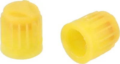 Produktbild von Set: 2x Ventilkappe mit Dichtring, gelb