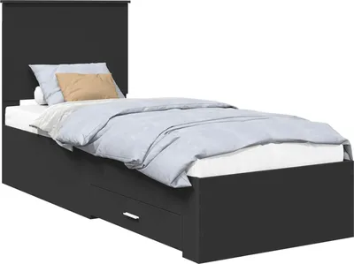 Productafbeelding van vidaXL Bedframe, zwart en zilver, 70 x 190 cm, houtvezel