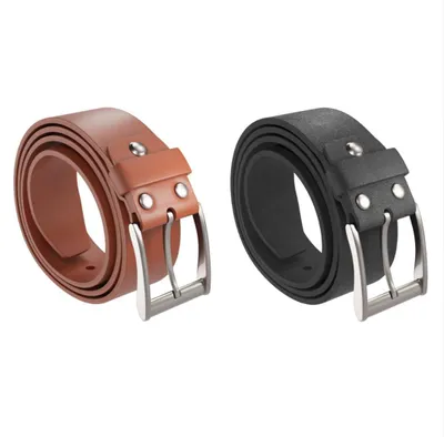 Produktbild von 2 Ledergürtel Braun u. Schwarz Gürtel Herren Männer Frauen Echtleder kürzbar 38mm Anzuggürtel