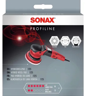 Produktbild von 6x SONAX PROFILINE HybridWollPad 125 | Packung (1 Stück)