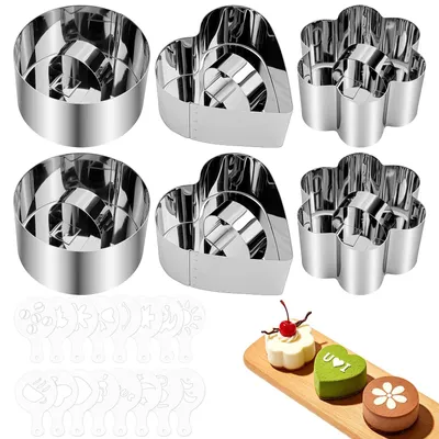 Imagen del producto de Juego de 6 aros para postres de acero inoxidable, ideales para tartas