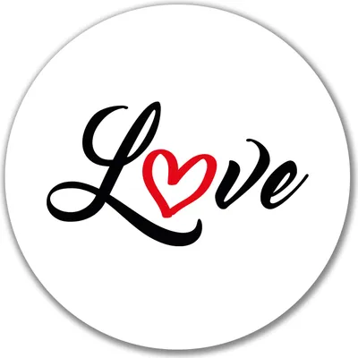 Produktbild von Huuraa Aufkleber Love Herz Hearth 10cm rund Sticker Geschenkidee