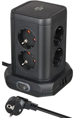 Immagine prodotto di Brennenstuhl Steckdosenturm 8fach mit 2xUSB A,1xUSB C,black