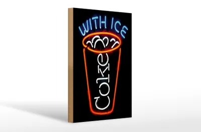Produktbild von Holzschild Getränke 20x30cm Coke with ice Reklame