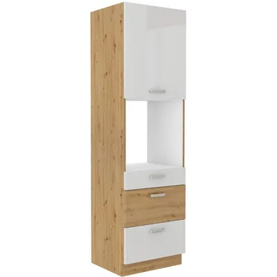 Obrázek produktu pro Kuchyňská skříň na vestavnou troubu se šuplíky ADARA - šířka 60 cm, bílá / dub artisan