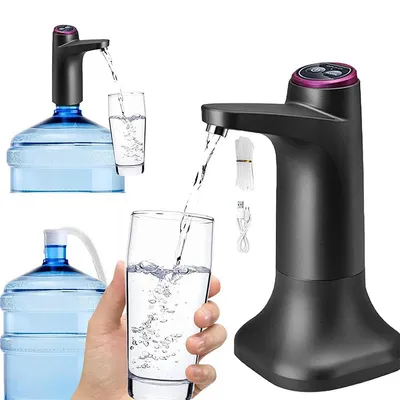 Produktbild von Elektrischer Wasserspender,doppelter Vorsatz mit Halterung,Pumpe für Wasserflasche,automatisch,mit USB-Aufladung,für Universal-Flasche von 2-5 Gallone