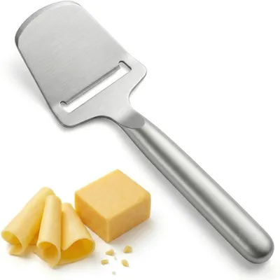 Produktbild von Käsehobel Edelstahl für Hartkäse, Käsemesser einteilig scharf & stabil, Käse Schneider spülmaschinenfest für gleichmäßige Scheiben