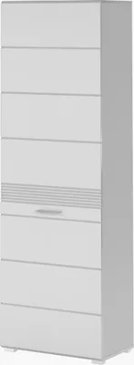 Produktbild von Garderobenschrank "Leon" weiß Hochglanz, Garderobe und Schuhschrank 55 x 190 cm