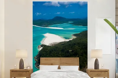 Produktbild von Fotobehang mit weißen Stränden und grünen Wäldern der Whitsunday-Inseln - 225 cm breit x 350 cm hoch
