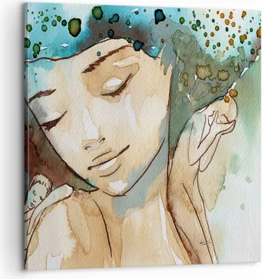 Produktbild von Bild auf Leinwand - Leinwandbild - Frau modern - 60x60cm - Wand Bild - Wanddeko - Wandbilder - Leinwanddruck - Bilder - Kunstdruck - Wanddekoration - Leinwand bilder - Wandkunst - AC60x60-3580