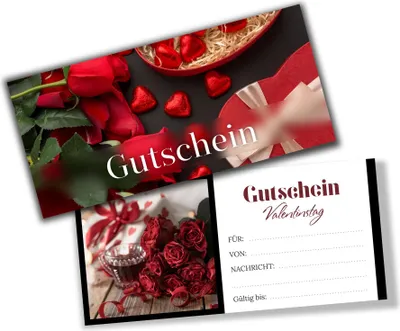 Produktbild von itenga Geschenkgutschein Fotodesign - Motiv VALENTINSTAG Postkarte zum Ausfüllen  21,0 x 9,8 cm