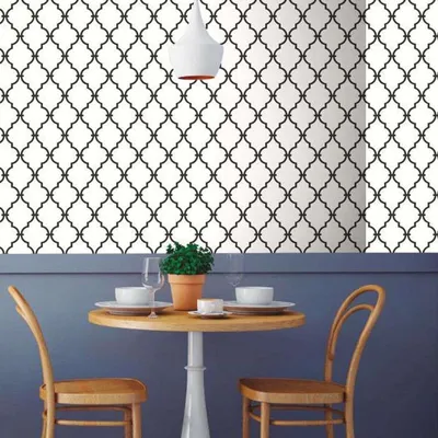 Image de Papier peint adhésif repositionnable et réutilisable moderne noir et blanc 5x0,50m