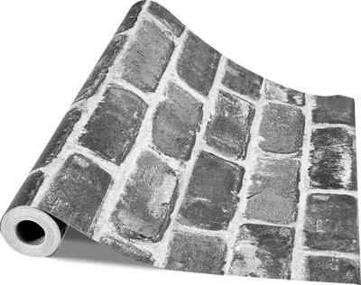 Produktbild von SucceBuy Selbstklebende Tapete, 45 cm x 10 m, Wandfolie mit grauer Ziegeloptik, Dekorfolie für Möbel und Wände, Vinylrolle zur Gestaltung von Schlafzimmer, Küche, Büro, Badezimmer oder Schreibtisch