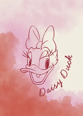 Produktbild von Komar Wandbild- Disney Daisy Duck Watercolours - Größe 50 x 70 cm