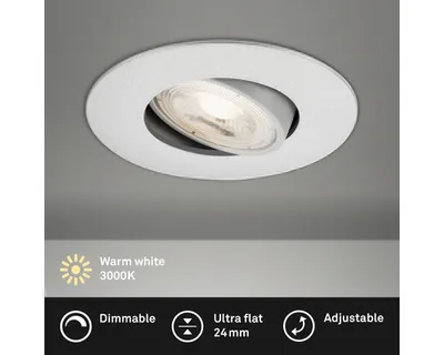 Image de Briloner Lampe LED encastrée 5W 460lm chrome mat 3000K, intensité lumineuse réglable en continu & orientable